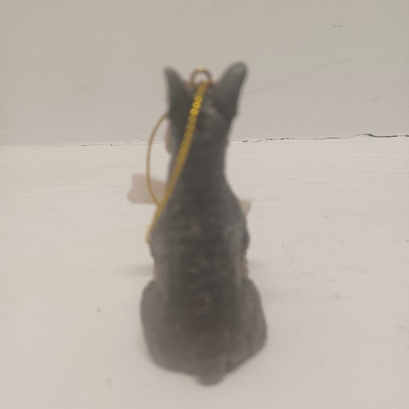 Schnauzer Dog Ornament with Dangling Bone Christmas Tree Decoration - Picture 5 of 9